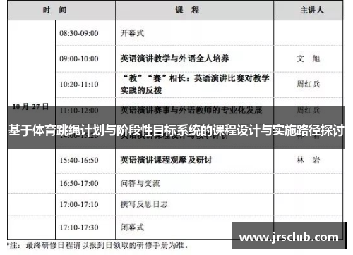 基于体育跳绳计划与阶段性目标系统的课程设计与实施路径探讨